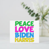 Vrede Liefde Biden Harris Schattig 2024 Verkiezing Briefkaart (Staand voorkant)