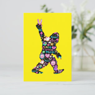 Vrede Liefde Bigfoot Hippie Grappige Bigfoot Liefh Bedankkaart