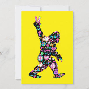 Vrede Liefde Bigfoot Hippie Grappige Bigfoot Liefh Bedankkaart