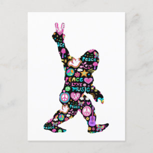 Vrede Liefde Bigfoot Hippie Grappige Bigfoot Liefh Briefkaart