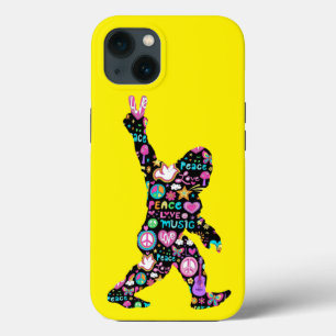 Vrede Liefde Bigfoot Hippie Grappige Bigfoot Liefh Case-Mate iPhone Case