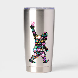 Vrede Liefde Bigfoot Hippie Grappige Bigfoot Liefh Geïsoleerde Drinkbeker
