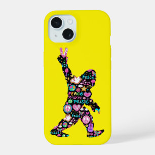 Vrede Liefde Bigfoot Hippie Grappige Bigfoot Liefh iPhone 15 Case