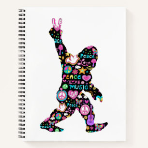 Vrede Liefde Bigfoot Hippie Grappige Bigfoot Liefh Notitieboek
