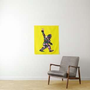 Vrede Liefde Bigfoot Hippie Grappige Bigfoot Liefh Wandkleed