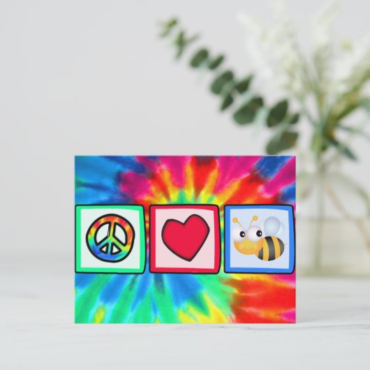Vrede, liefde, bijen briefkaart (Staand voorkant)