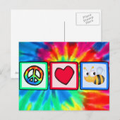 Vrede, liefde, bijen briefkaart (Voorkant / Achterkant)