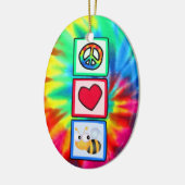Vrede, liefde, bijen keramisch ornament (Links)