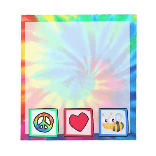 Vrede, liefde, bijen notitieblok (Voorkant)