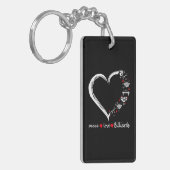 Vrede liefde biljart hart sleutelhanger (Voorkant Links)