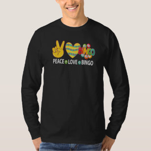 Vrede Liefde Bingo Bingo Spel Mannen Vrouwen Spe T-shirt