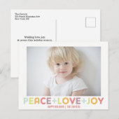 VREDE LIEFDE BLIJDHEID TYPOGRAFIE VAKANTIE FOTO FEESTDAGENKAART (Voorkant / Achterkant)