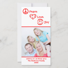 Vrede, Liefde, Blijdschap Verticaal - Fotokaart Feestdagenkaart