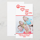 Vrede, Liefde, Blijdschap Verticaal - Fotokaart Feestdagenkaart (Voorkant / Achterkant)