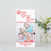 Vrede, Liefde, Blijdschap Verticaal - Fotokaart Feestdagenkaart (Staand voorkant)