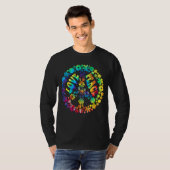 Vrede Liefde Bloemen Grafisch Vredesteken Tie Dye T-shirt (Voorkant volledig)