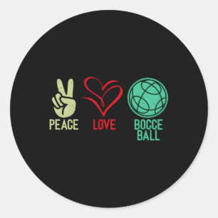 Vrede Liefde Bocce Ball Ronde Sticker