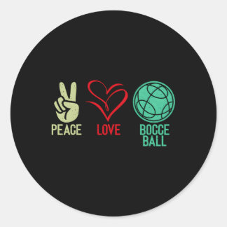 Vrede Liefde Bocce Ball Ronde Sticker
