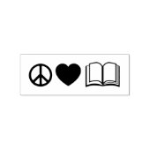 Vrede, Liefde & Boeken Houten Stempel (Afrduk)