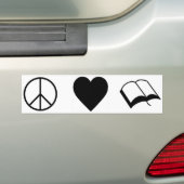 Vrede, liefde, boeken/lezen bumpersticker (Op auto)