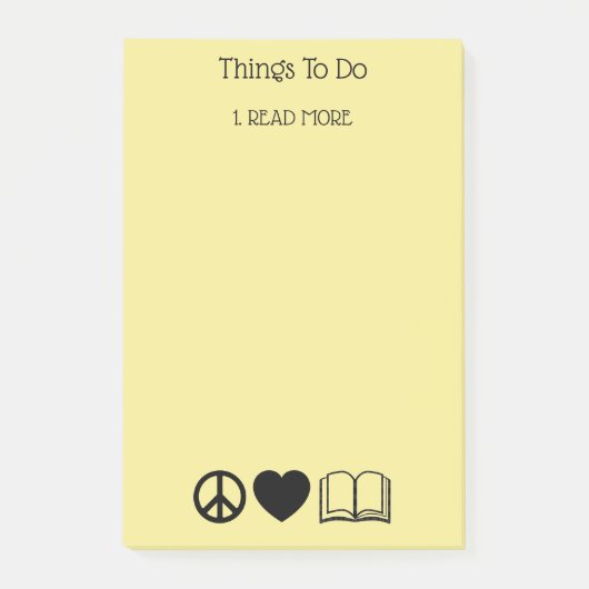 Vrede, Liefde & Boeken Post-It Notities Post-it® Notes (Voorkant)