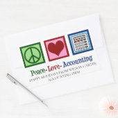 Vrede Liefde Boekhouding Kantoor Custom Accountant Rechthoekige Sticker (Envelop)