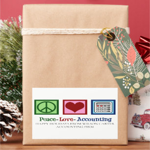Vrede Liefde Boekhouding Kantoor Custom Accountant Rechthoekige Sticker