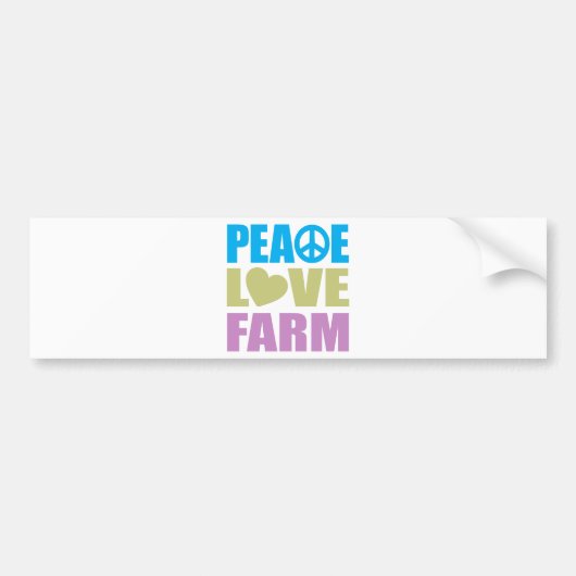Vrede Liefde Boerderij Bumpersticker (Voorkant)