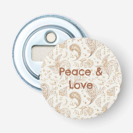 Vrede Liefde Boheem Hippie Jaren Zestig Paisley Button Flesopener