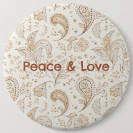 Vrede Liefde Boheem Hippie Jaren Zestig Paisley Ronde Button 6,0 Cm
