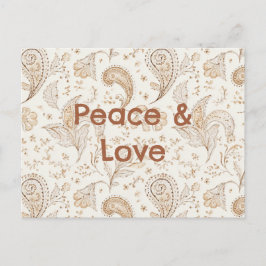 Vrede Liefde Boheem Hippie Zestiger Jaren Paisley Briefkaart