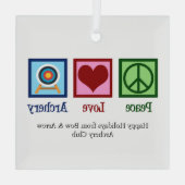 Vrede Liefde Boogschieten Aangepaste Kerstmis Glas Ornament (Achterkant)