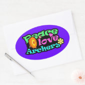 Vrede, Liefde, Boogschieten Ovale Sticker (Envelop)