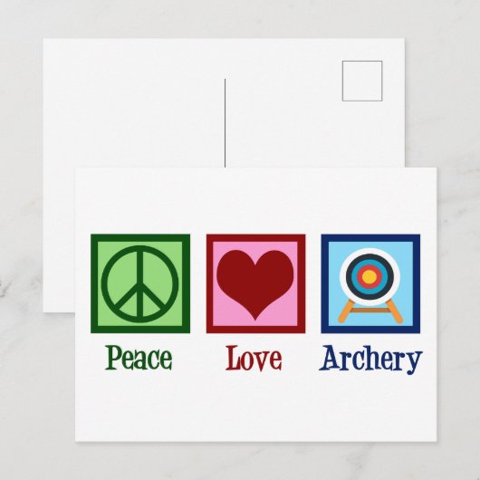 Vrede Liefde Boogschieten Schattige Kerstmis Briefkaart (Voorkant / Achterkant)