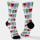 Vrede Liefde Boogschieten Schattige Kerstmis Sokken (Gebogen)