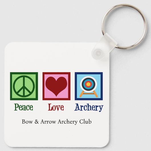 Vrede Liefde Boogschieten  Sleutelhanger (Achterkant)