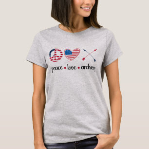 Vrede, liefde, boogschieten T-shirt