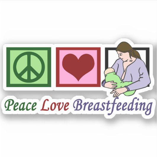 Vrede Liefde Borstvoeding Moeder Sticker (Voorkant)