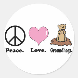 vrede liefde bosmarmotten ronde sticker