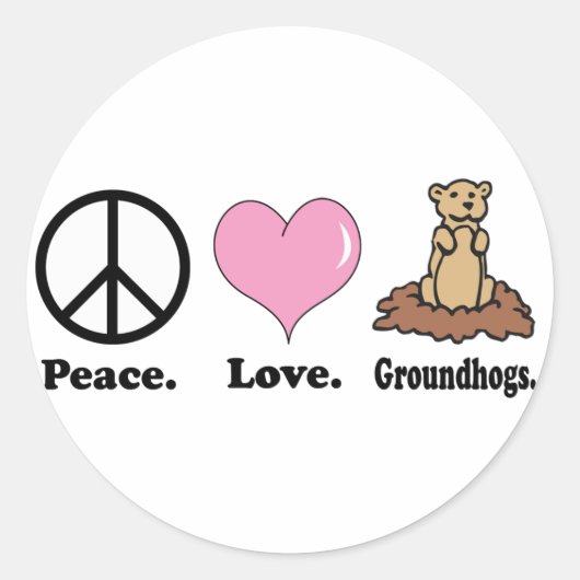 vrede liefde bosmarmotten ronde sticker (Voorkant)