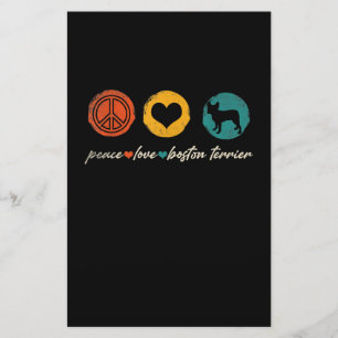 Vrede Liefde Boston Terrier Hondenliefhebber Gesc Briefpapier