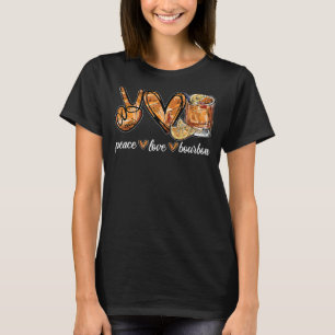 Vrede Liefde Bourbon Vrede Handteken Hippie Wijn T-shirt