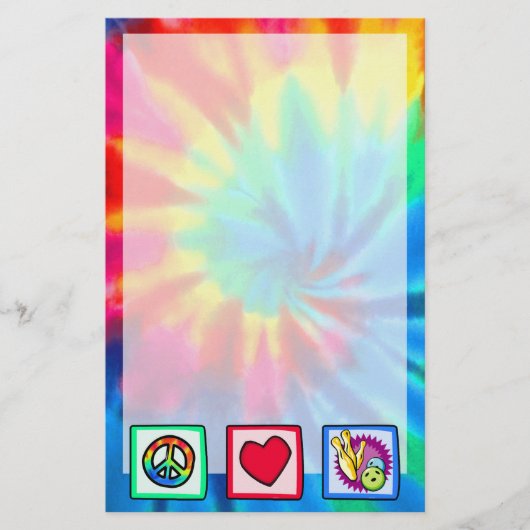 Vrede, liefde, bowlen briefpapier (Voorkant)