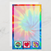 Vrede, liefde, bowlen briefpapier (Voorkant / Achterkant)