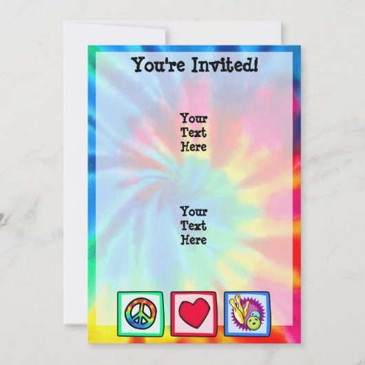 Vrede, liefde, bowlen kaart (Voorkant)