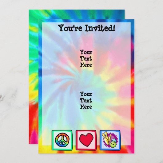 Vrede, liefde, bowlen kaart (Voorkant / Achterkant)