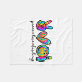 Vrede Liefde Bowling Tie Dye Grappige Bowling Lief Fleece Deken (Voorkant (Horizontaal))