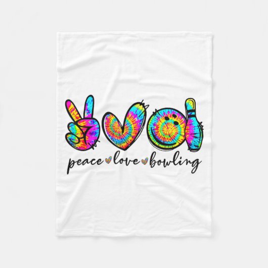 Vrede Liefde Bowling Tie Dye Grappige Bowling Lief Fleece Deken (Voorkant)