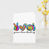 Vrede Liefde Bowling Tie Dye Grappige Bowling Lief Kaart (Gele Bloem)