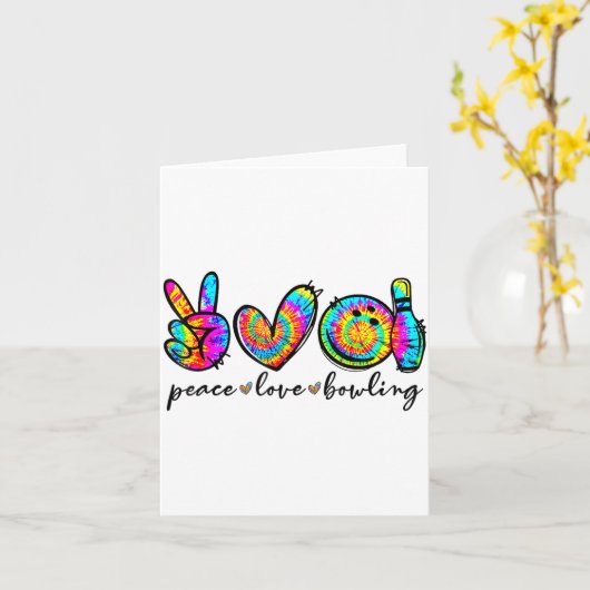 Vrede Liefde Bowling Tie Dye Grappige Bowling Lief Kaart (Gele Bloem)